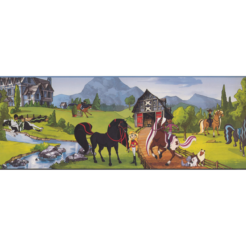 Dessin d'une large bordure murale en forme de cheval