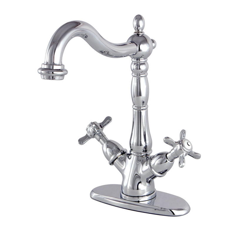 Robinet pour vasque à fixation sur comptoir à deux poignées à 1 ou 3 trous Kingston Brass Essex, Chrome poli