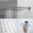 10 Inch Square Shower With Rough - In Valve, Adjustable Slide Bar, Rainfall Shower, Handheld Balanced Easy Installation, Brushed Nickel To Clean,-127676647