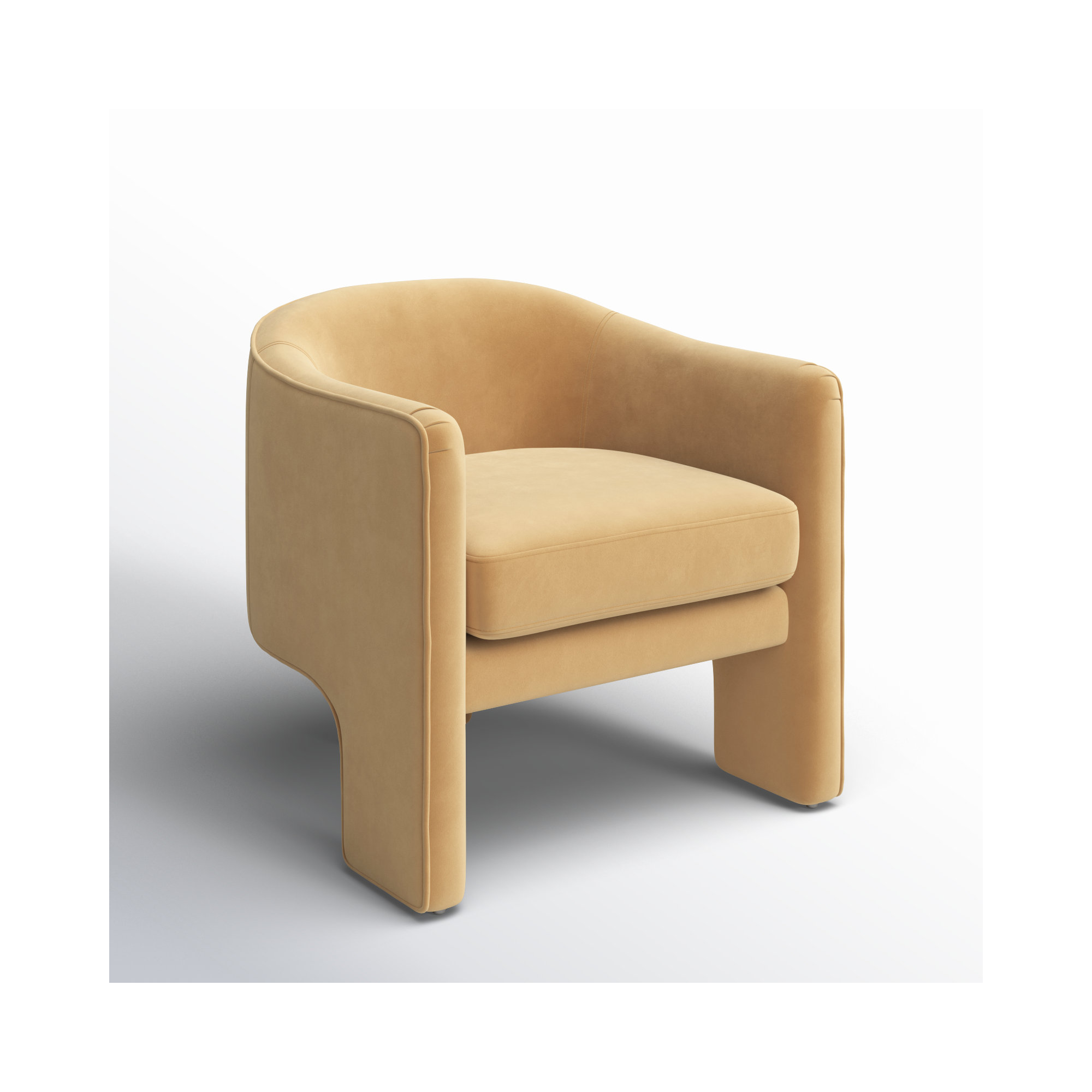 Upland Upholstered Armchair, Light Brown Velvet