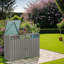 Remise en métal pour poubelle extérieure avec portes verrouillables et couvercles relevables, rangement en acier galvanisé pour le jardin ou la cour-113586094