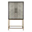 Armoire avec motif chagrin et accents laiton