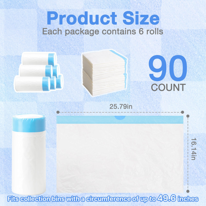 45-Count Extra-Large Cat Litter Box Trash Bags, Compatible with Cleanpethome Self-Cleaning Litter Box, Leak-Proof & Odour-Locking
