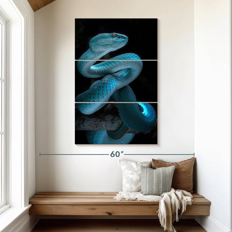 Brampt Glowing Blue Snake, 50" H x 32" W
