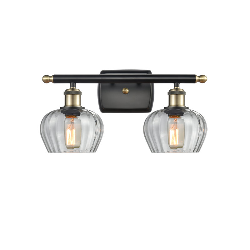 Lyman 2 - Light Dimmable Vanity Light, 60 Watt Vintage Incandescent Bulb, Black Antique Brass, Mercury