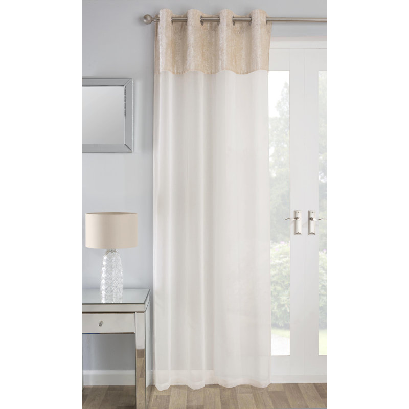 Sandusky Eyelet Sheer Curtain, Silver, 135 W x 137 D cm