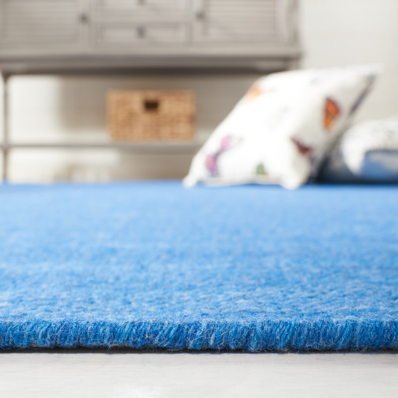 Blue Flatweave Handmade Wool Area Rug, 5' x 8'