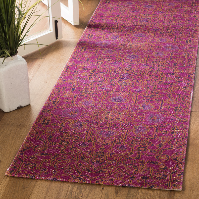 Gold Oriental Hand Woven Area Rug, Runner 66 x 244 cm
