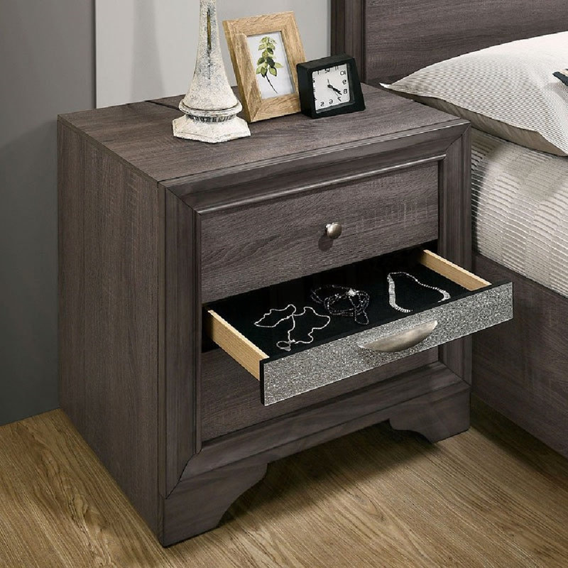Table de chevet contemporaine, Gris