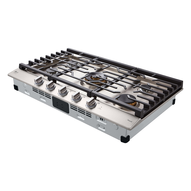 36" Natural Gas Cooktop with 5 Burners, Stainless Steel