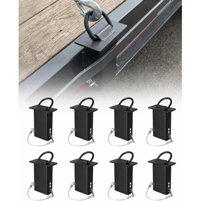 8Pcs Heavy Duty Stake Pocket D-Rings, 18000lbs 5/8" Hitch Pin Tie Down Anchors for Flatbed Trailers & Utility Trucks