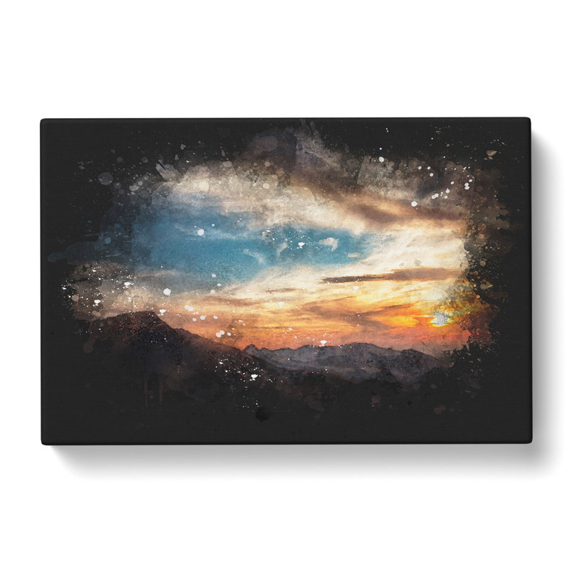 Sunset in Utah Paint Splash - Wrapped Canvas, 35cm H x 50cm W x 3cm D