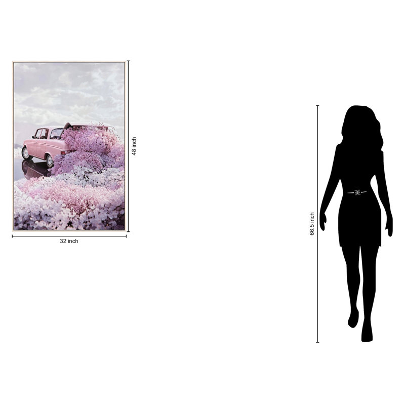 Blush Getaway - 48" x 32" - Gloss Canvas in Frame