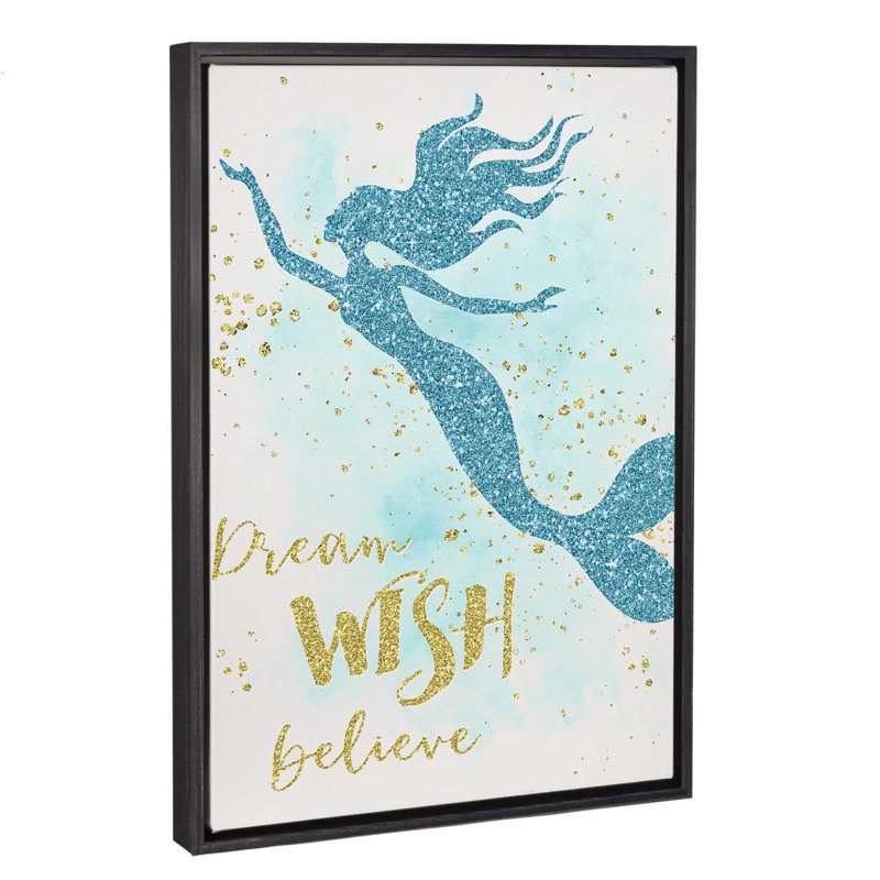 Art de rêve de voeux, H 40 po x l 26 po x P 1,5 po, Toile avec cadre noir patiné