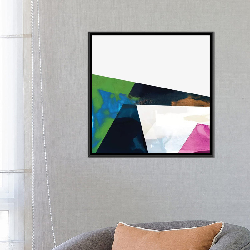 « block details iv », impression sur toile, H 18 po x l 18 po x P 1,5 po, Toile avec cadre noir, Pas de tapis