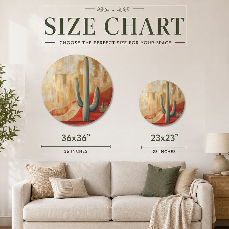 Torrington II - impression d'art mural rond en bois orange du sud-ouest, Rond 36 po, Rond