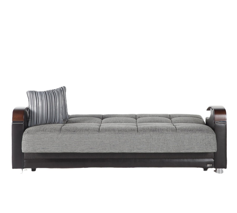 Canapé-lit Marzhan - brun, 100% polyester gris Fulya