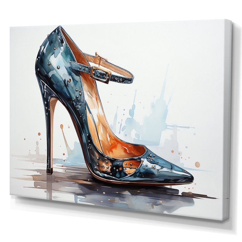 Black Fashion High Heel Power I - Imprimé, H 30 po x l 40 po x P 1,5 po, Toile tendue