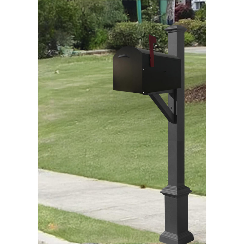 Westhaven System With Whitney Mailbox, Square Base & Pyramid Finial In Black