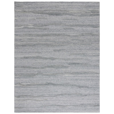 Tapis abstrait gris en laine / coton touffeté à la main Mariand