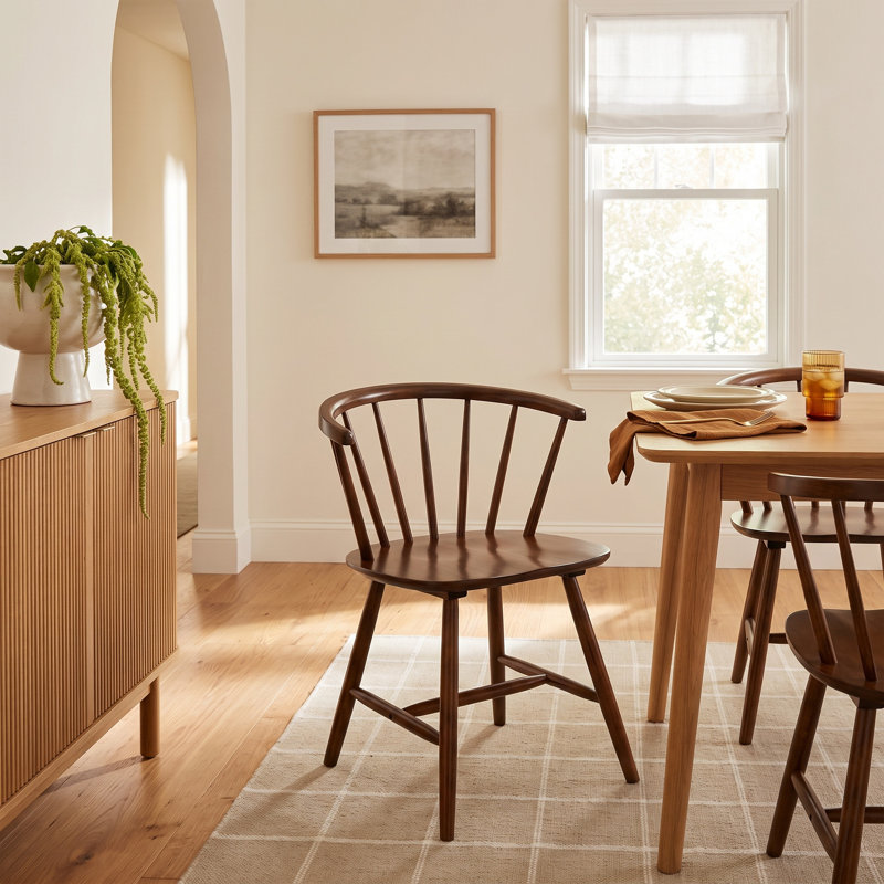 Sheffield Slat Back Solid Wood Dining Chair, Brown