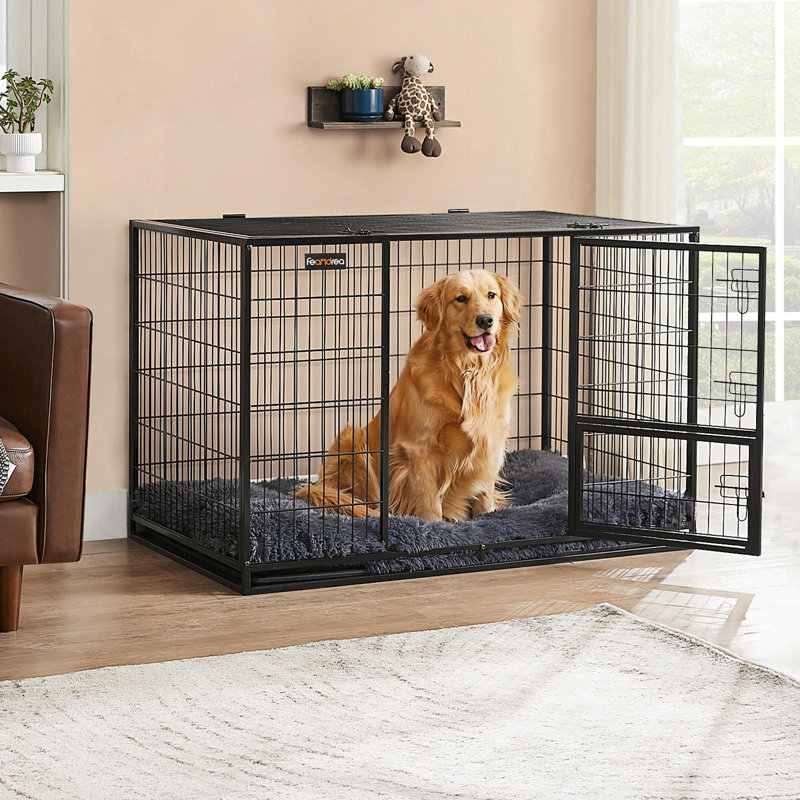 Heavy-Duty Dog Crate with Removable Tray, 31.7'' H X 48'' W X 29.3'' D