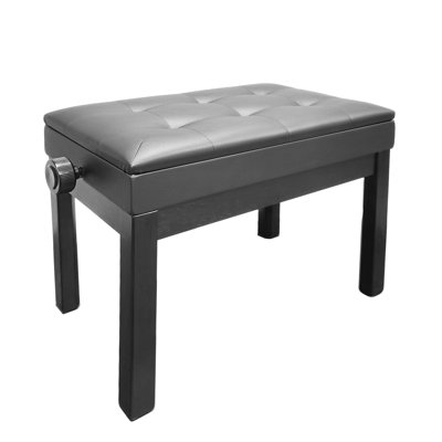Banc de piano réglable noir, tabouret de piano en similicuir, siège avec coussin rembourré pour meuble-lavabo, salon