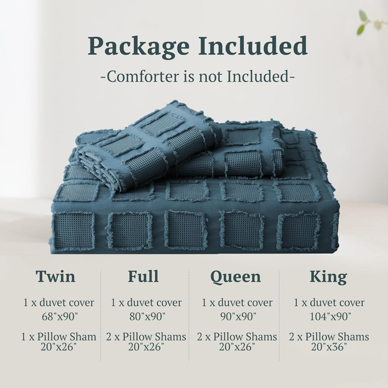 Modern Duvet Cover, Twin  Duvet Cover + 1 Standard Sham, Peacock Blue