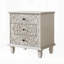 Table de chevet en bois sculpté à 3 tiroirs, commode décorative en relief à volutes rétro, rangement pour chambre à coucher et salon-616625768