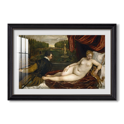 Venus with an Organist and a Dog, c. 1550-Titian (Tiziano Vecelli)-Custom Framed Canvas