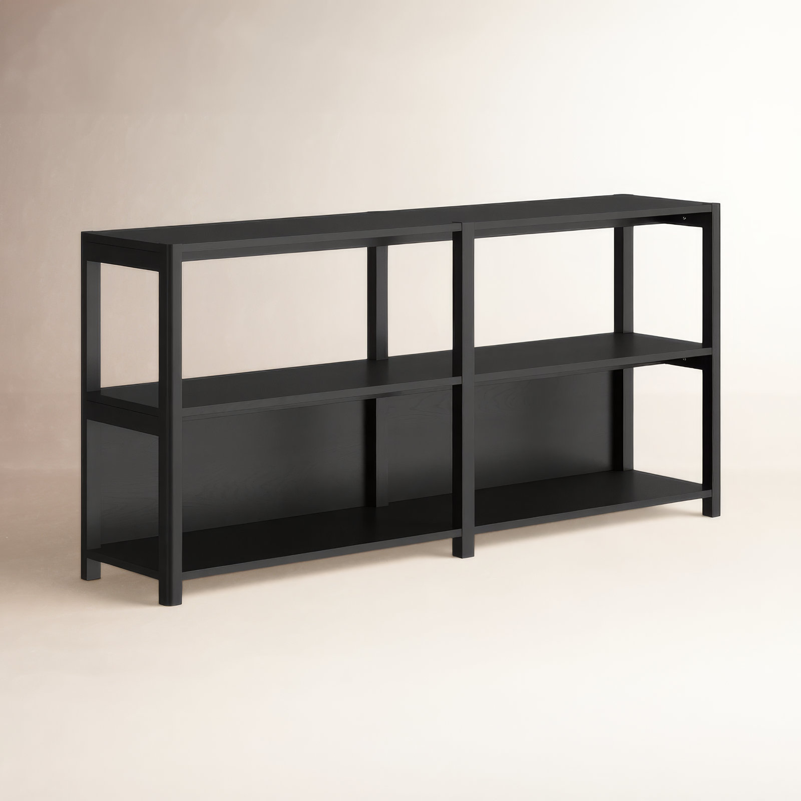 Versa 33'' H x 70'' W Solid Wood Standard Bookcase, Black