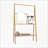 Bamboo Towel Rack Freestanding with Bottom Storage Shelf Outdoor Indoor | Neutral | Bathroom