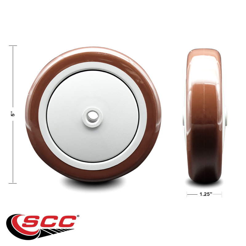 Polyurethane on Polyolefin Casters, Maroon