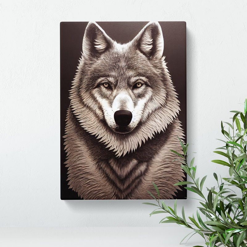 Amazing Wolf - Wall Art, Wrapped Canvas, 50cm H x 35cm W, No Matte