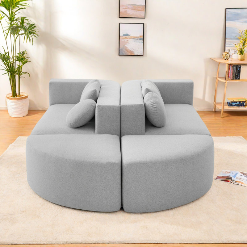 Canapé modulaire à compression Boneless, Boucle gris