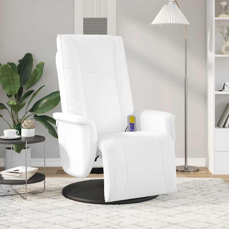 Fauteuil inclinable avec repose-pieds Vidaxl, Blanc
