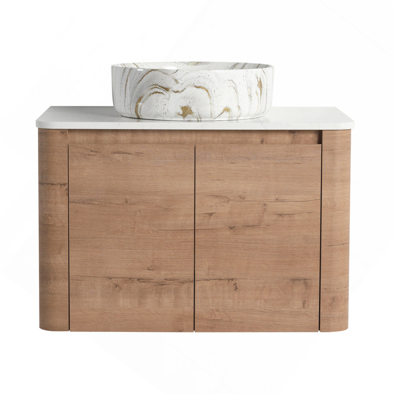 30"Wall-Mounted Bathroom Vanity With Ceramic