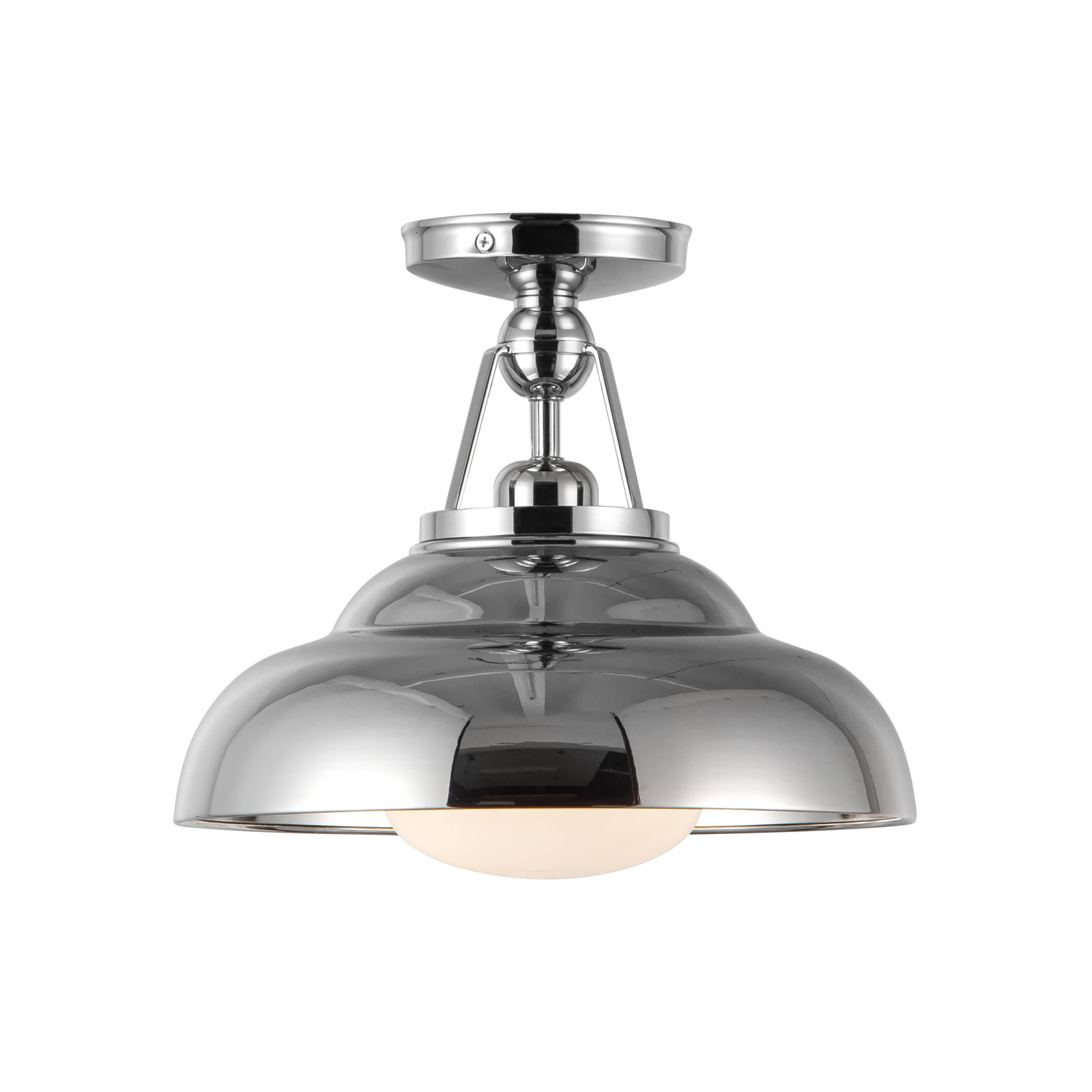 Palmetto Single Light Semi Flush Mount, Polished Nickel