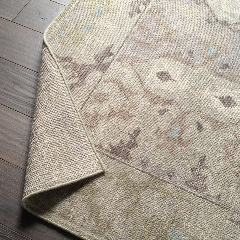 Hand Knotted Wool Vintage Look Area Rug, Rectangle 8' x 11'