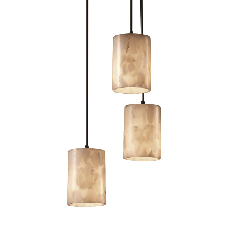 Suspension cylindrique en grappe 3 lumières Asae, Bronze foncé