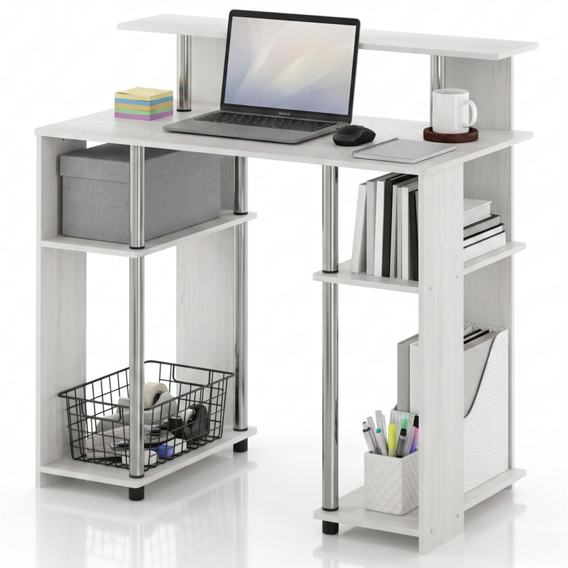  Bureau d'écriture JAYA Simple Design, White/Silver