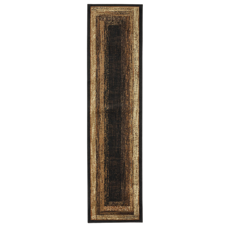 Tapis noir Calvo, Tapis de couloir 1 pi 9 po x 7 pi 2 po