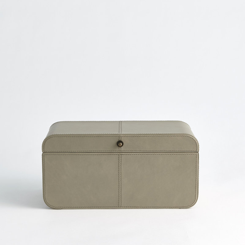 Curved Corner Box-Light Grey-Sm, Gray, 6.75" H x 9.5" W x 6.75" D