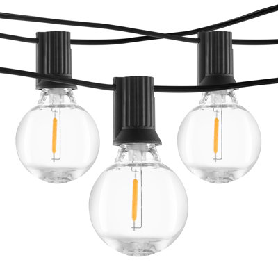 LED Outdoor String Lights, 100FT, 2700K Dimmable Outside Patio Lights With 50 G40 Shatterproof Bulbs E12 Socket Base, Waterproof Hanging Lights For Porch Backyard Garden Balcony Party Decor