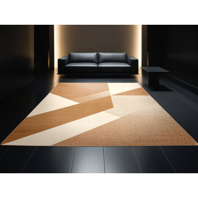 Tapis beige uni lavable à la machine Wynsum