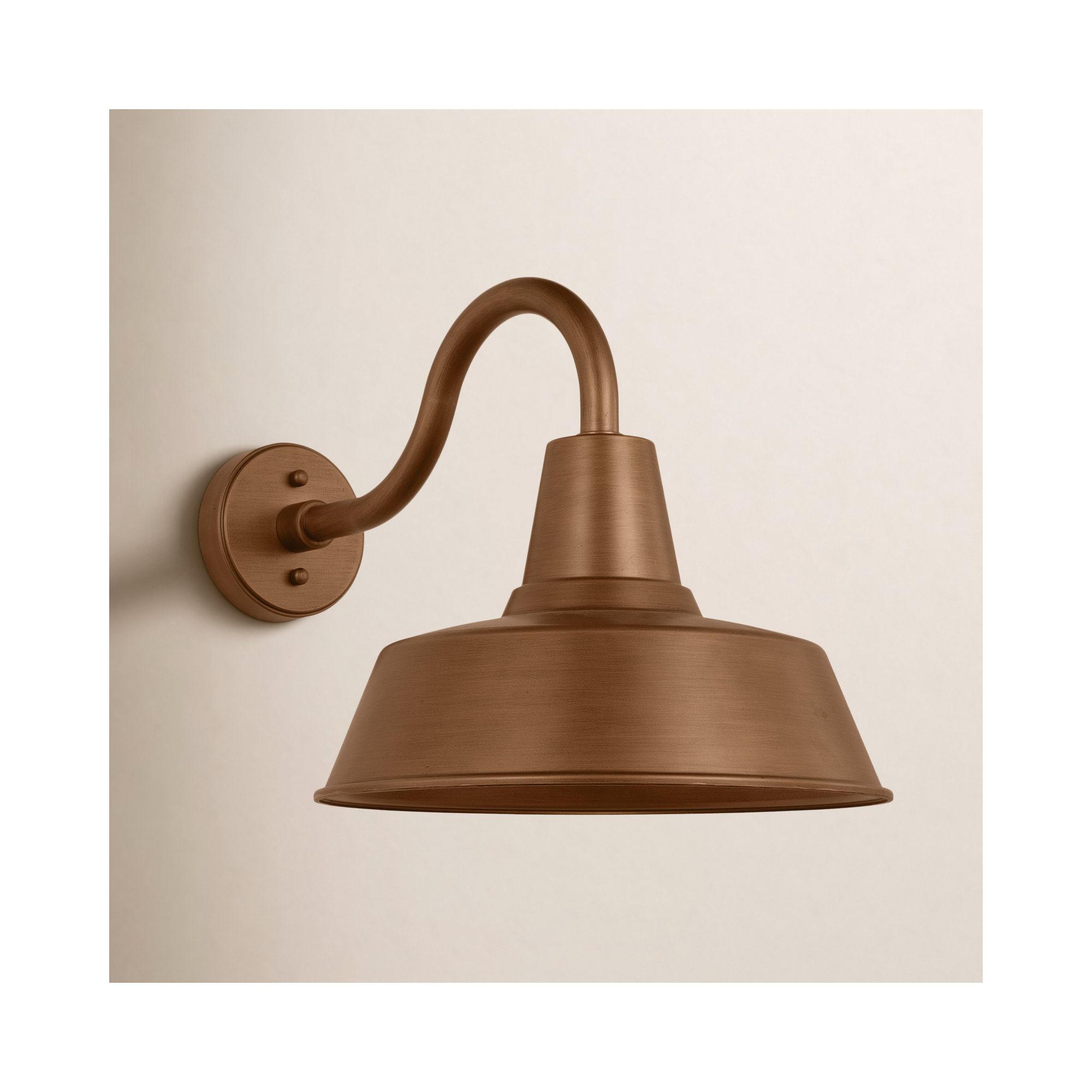 Single Light Dome Outdoor Wall Light, Natural Copper, 13.5" H x 14" W x 21.13" D, Yes