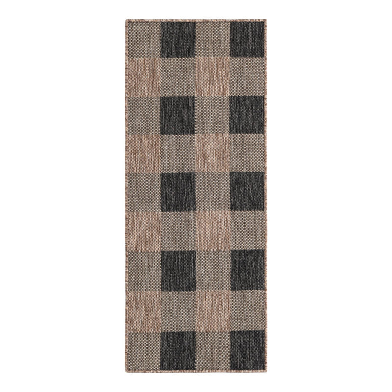 Talih Checkered Indoor / Outdoor Rug, Runner 2' x 5'1"