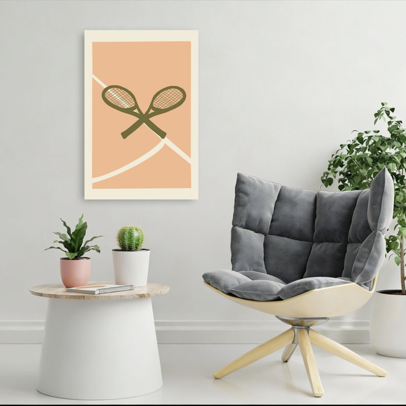 «Tennisclubno02», impression d'art abstrait classique minimaliste, 36" H x 24" W