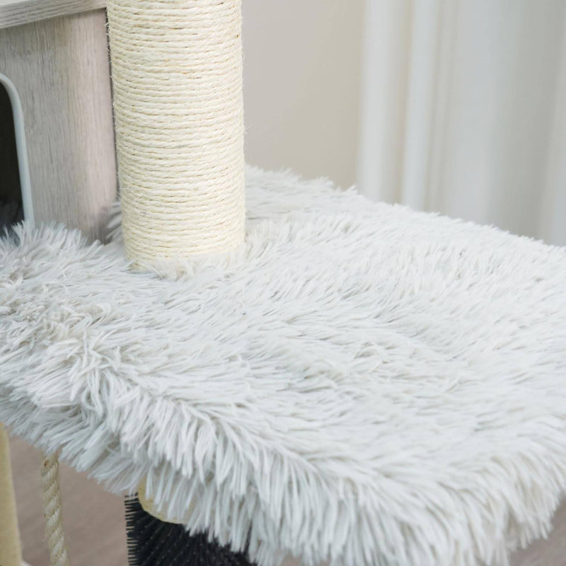 54" Cat Tree with Condo, Scratching Posts, and Rope Toy