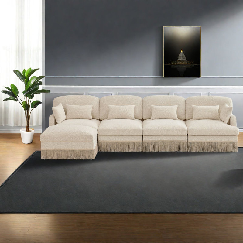Canapés en chenille spacieux, modulaire moderne à imprimé léopard pour le salon